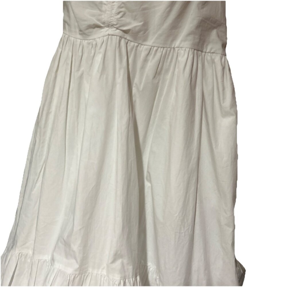 Tiered Maxi Dress White Extra Large XL Lined Cotton Boho Pockets Summer New - Picture 3 of 15